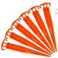 thumbnail image 2 of Outdoor 6Pcs Orange Heavy Duty ABS Plastic Tent Stakes Ground Camping 16 Inch, 2 of 8