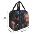 thumbnail image 3 of Lsque Twilight Canal Reflection Pattern Lunch Bag Women/Men Insulated Lunch Box,Small Leakproof Cooler Food Lunch Containers Reusable High Capacity Lunch Tote Bags, 3 of 6