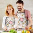thumbnail image 5 of Pioneer Flower Floral Print Pattern Apron-Garden Aprons for Women with Pockets-Cotton Linen Waterproof Kitchen Cooking Gardening Aprons Adjustable for Kitchen,Cooking,BBQ and Salon 33x27 Inch, 5 of 7