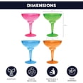 thumbnail image 2 of Essentiels de Fête Verres Margarita en Plastique Dur Deux Pièces 12 Onces, Néon Assorti, 12 Unités, 2 of 5