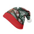thumbnail image 4 of LIZUOJUN Under $5 Christmas Santa Hat For Adults Long Tail Style Snug Fit Holiday Hat Christmas Headwear Gift Snowflake Tree Print White Fur-Trimmed Brim White Pom Pom Accent, S, 4 of 4