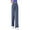 Blue, variant on Idoravan Women's High Waisted Pants Ladies' Ice Silk High Waist Drooping Casual Loose Narrow Straight Leg Pants Black M