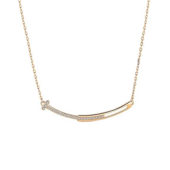 PERITANG Smile Necklace for Women Smiley Face Pendant Choker Clavicle Chain Jewelry