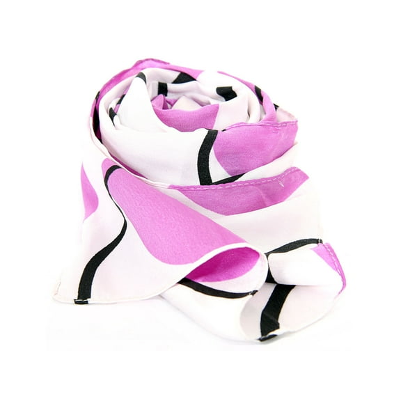 Women's Pink & Black Circles Polyester Scarf Purple/White Scarf Wrap 12 x 72 inches
