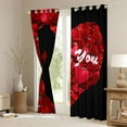 thumbnail image 3 of Castle Fairy Teens Adults Romantic Love Heart Curtains Pack of 2 (42x84 Each),Rose Valentine's Day Curtains Blackout,Black Red Bedroom Curtains,Breathable Home Decor, 3 of 6