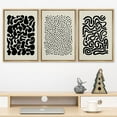 thumbnail image 2 of PixonSign Framed Canvas Print Wall Art Set Geometric Black Art Deco Vintage Pattern Abstract Shapes Illustrations Modern Art Minimalism Decorative for Living Room, Bedroom, Office - 16"x24"x3 NATURAL, 2 of 5