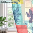 thumbnail image 4 of Sheer Curtains Grommet Drapes Window Treatments Light Filtering for Bedroom Living Room 2 Panels 42" x 63" Colorful Block Doodle, 4 of 7