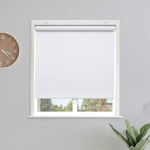 REJODA-Blackout Roller Shades Blinds Cordless for Windows Pull Down Room Darkening Door Blinds with Thermal Insulated Easy to Install for Home,Office,Bedroom 40" W x 72" H(102W x 183H cm),White