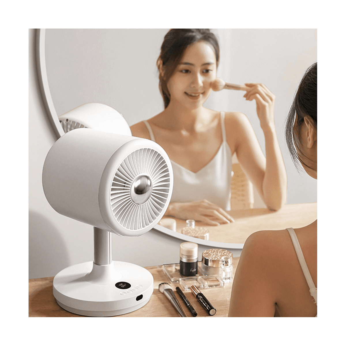 Portable Folding Retractable Floor Fan USB Desk Remote Control Fan Rechargeable Adjustable