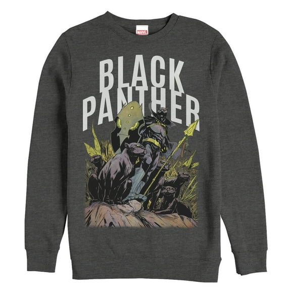 Men's Marvel Black Panther Army Sweatshirt Charcoal Heather Medium