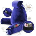 thumbnail image 2 of Nestl Reading Pillow, Extra Large Comfortable Bed Rest Pillow with Arms - Premium Shredded Memory Foam TV Pillow, Detachable Neck Roll & Lumbar Support Pillow - Royal Blue, 2 of 8
