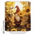 thumbnail image 2 of Fall Sunflowers Gnomes Waterproof Fabric Shower Curtain, Autumn Floral Botanical Shower Curtain for Bathroom Curtains Bathtubs Hotel Washable Shower Curtains with 12 Hooks Standard 66x72, 2 of 6