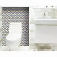 thumbnail image 4 of HomeRoots 400185 4 x 4 in. Blue Yellow Zig Peel & Stick Tiles, 4 of 9