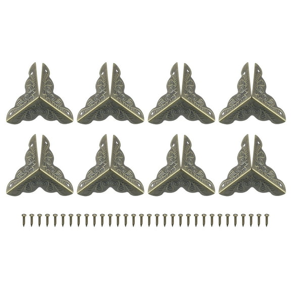 Uxcell 8 Pack Metal Box Corner Protectors 1"x1" Corner Decorative, Bronze