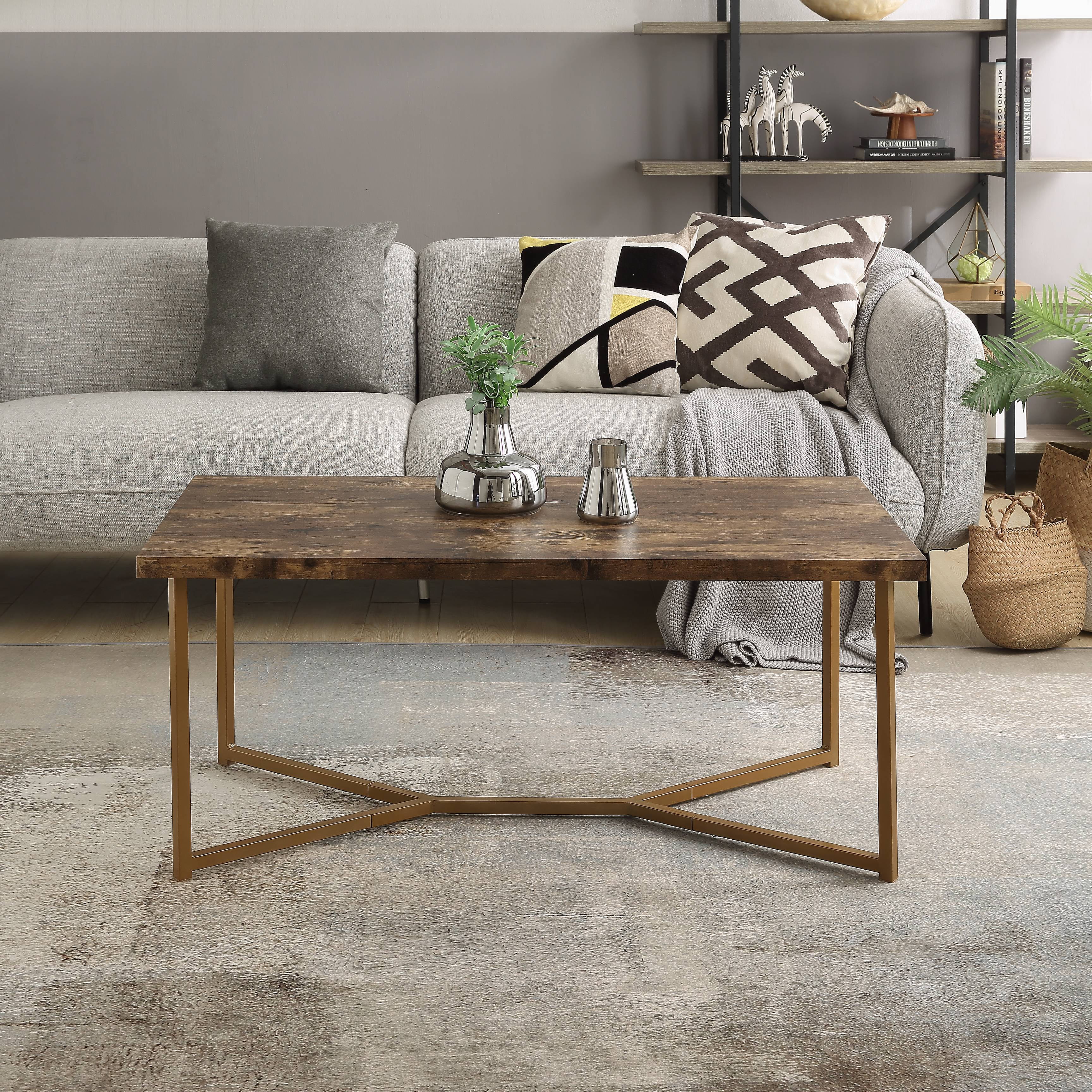 Rustic Coffee Table, Modern Wood Coffee Table for Living Room, Coffee
