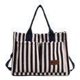 thumbnail image 1 of Bolso Mano A Rayas para Mujer Bolso Bandolera Diario Lona Con Correa Ajustable (azul), 1 of 9