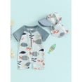 Qtinghua Infant Toddler Baby Boys Rash Guard Swimwear Fish Print Short