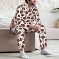 thumbnail image 6 of Bingfone Men's Pajama Set 2 Piece Loungewear PJs, Long Sleeve with Pajama Pants-Football, 6 of 7