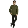 thumbnail image 2 of Bestman Solid Shirt For Mens Long Sleeves With Cuff Patch Pocket Shirt Cotton Office Wear, 2 of 7