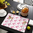 thumbnail image 3 of Pink Breast Cancer Summer Placemats Table Placemats Set Of 6-Linen Kitchen Washable Placemats Table Mats 11.8"x17.7" Non-Slip Heat Resistant, 3 of 5