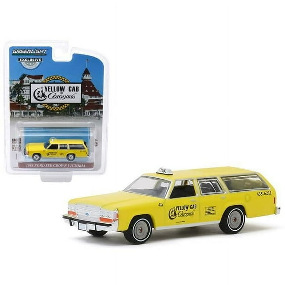 1988 Ford LTD Crown Victoria Wagon Taxicab "Yellow Cab of Coronado" (California) 1/64 Diecast Model Car by Greenlight