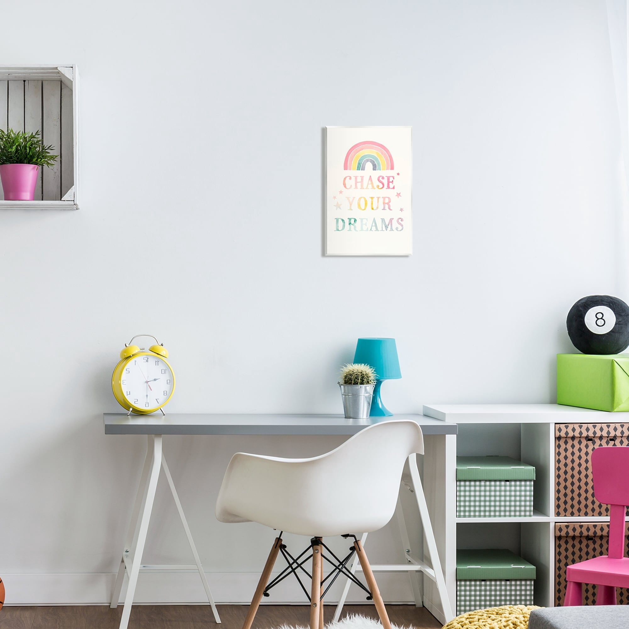 Stupell Industries Chase Your Dreams Starry Rainbow Watercolor Detail Graphic Art Unframed Art Print Wall Art, Design by Victoria Barnes