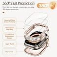thumbnail image 2 of Dteck Waterproof Bling Diamond Case for Apple Watch Ultra 49mm with Screen Protector, 2 in 1 Glitter Rhinestone Face Cover with Back for iWatch Ultra 2/1 49mm,Original Rosegold, 2 of 5