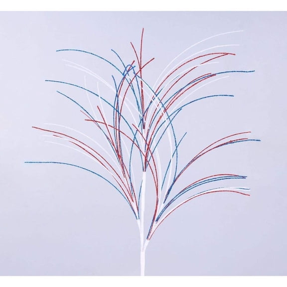 30" Glitter Fishline Spray: Red, White  Blue