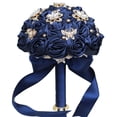 thumbnail image 4 of Minnieouse Ramo de simulación de satén de bajo mantenimiento, durabilidad duradera para ramos de boda, ramo de novia Ropa, zapatos y accesorios Miscelánea azul oscuro, 4 of 6