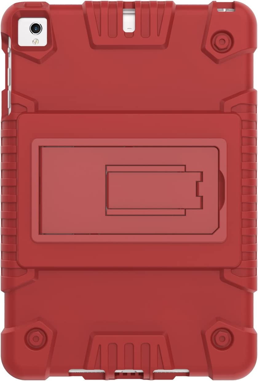 Feishell for iPad Pro 11 Case 2018 with Pencil Holder, Shockproof Rugged Kids Child Proof Rubber EVA Bumper Heavy Duty Case with Kickstand Protective Cover for Apple iPad Pro 11", Red