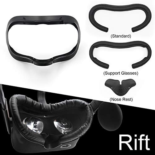 AMVR Interface Faciale VR & Coussin de Couverture en Mousse Ensemble de Remplacement Confort pour Oculus Rift (Seulement Compatible avec Rift CV1)
