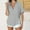 Gray, variant on Rezuofi 1 Pcs Womens Short Sleeve Button Down Shirts Cotton Linen V Neck Side Slit Blouse Summer Casual Loose Fit Beach Tops