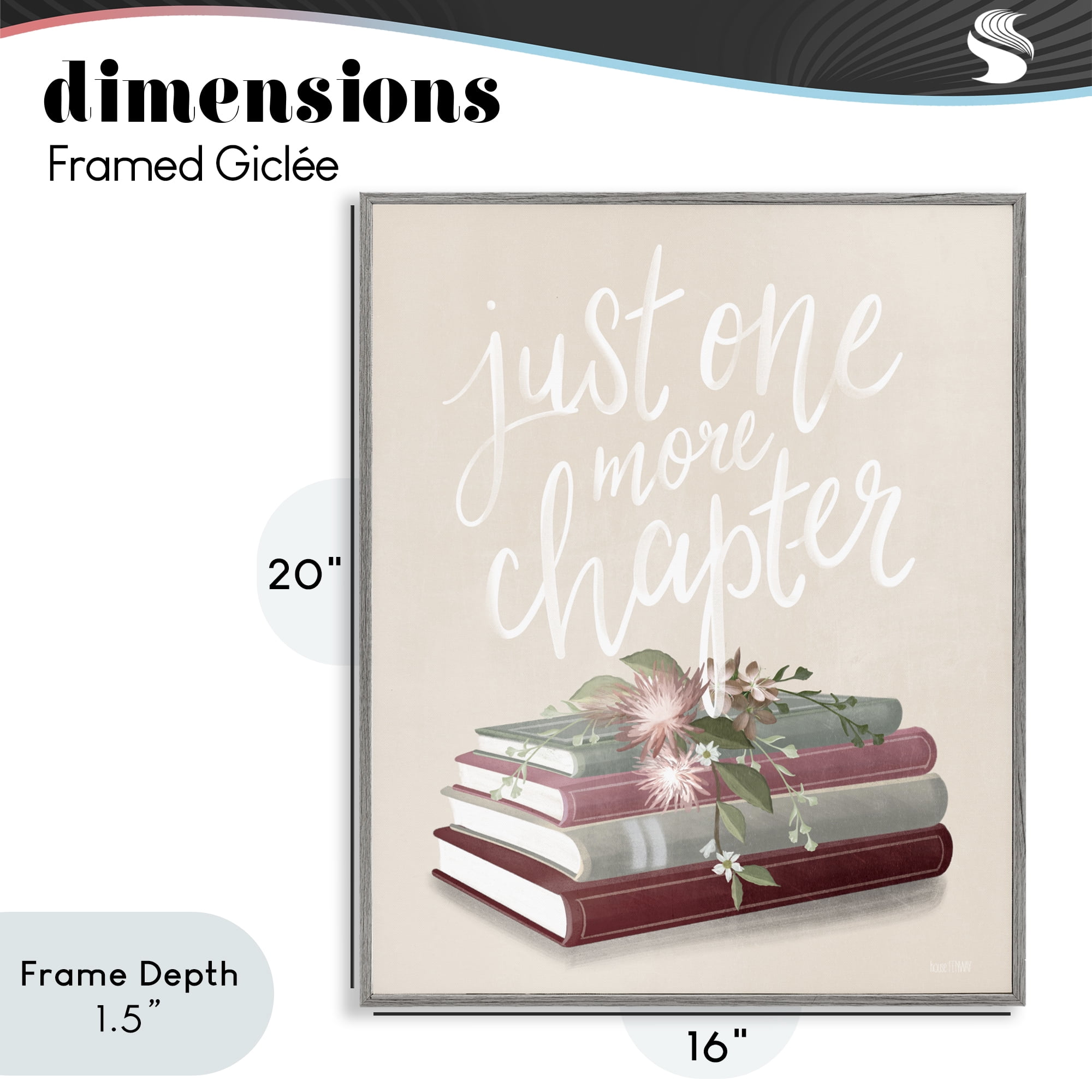 Stupell Industries One More Chapter on Beige Gray Framed Giclee Art, design by House Fenway