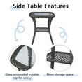 thumbnail image 6 of PARKWELL 3-Piece Outdoor Swivel Gliders with Side Table - Patio Wicker Bistro Furniture Set for Porch Deck Backyard - Blue Cushioned Swivel Rocking Chairs in Brown Wicker, 6 of 10