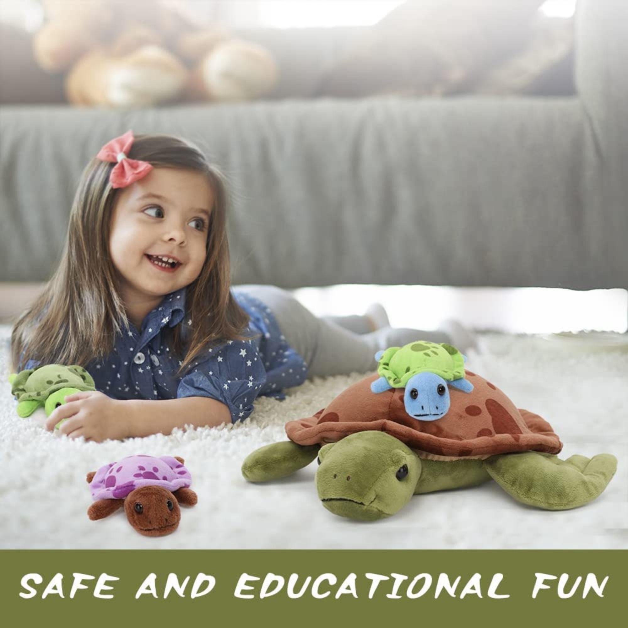 MorisMos Sea Turtle Stuffed Animal Plush Turtle with 3 Babies