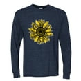 thumbnail image 2 of Wild Bobby, Artsy Cheetah Leopard Print Sunflower, Fashion, Men Long Sleeve Shirt, Vintage Heather Navy, Large, 2 of 3