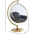 thumbnail image 7 of Pemberly Row Gray Fabric Acrylic and Metal Swing Bubble Accent Chair, 7 of 7
