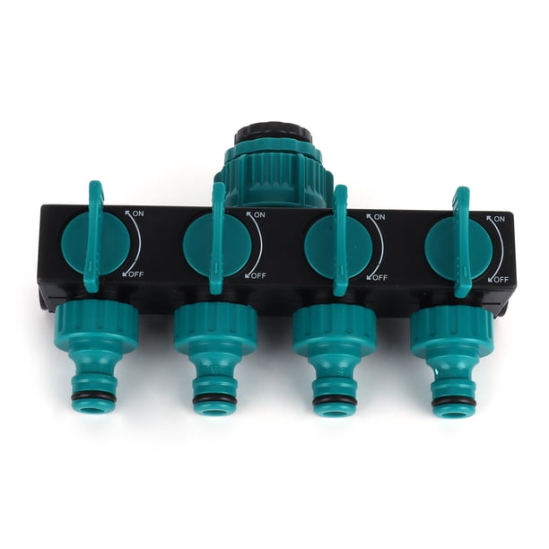 Distribuidor de mangueras, divisor de mangueras de 4 vías, conector de manguera, equipo de riego para jardín de primera línea