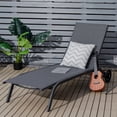 thumbnail image 3 of Tumbona Regulable para Patio con Ruedas y Tejido de Secado Rápido Silla Reclinable en 6 Posiciones de Exterior Piscina Patio Jardín Costway Gris, 3 of 8