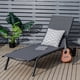 thumbnail image 3 of Tumbona Regulable para Patio con Ruedas y Tejido de Secado Rápido Silla Reclinable en 6 Posiciones de Exterior Piscina Patio Jardín Costway Gris, 3 of 8