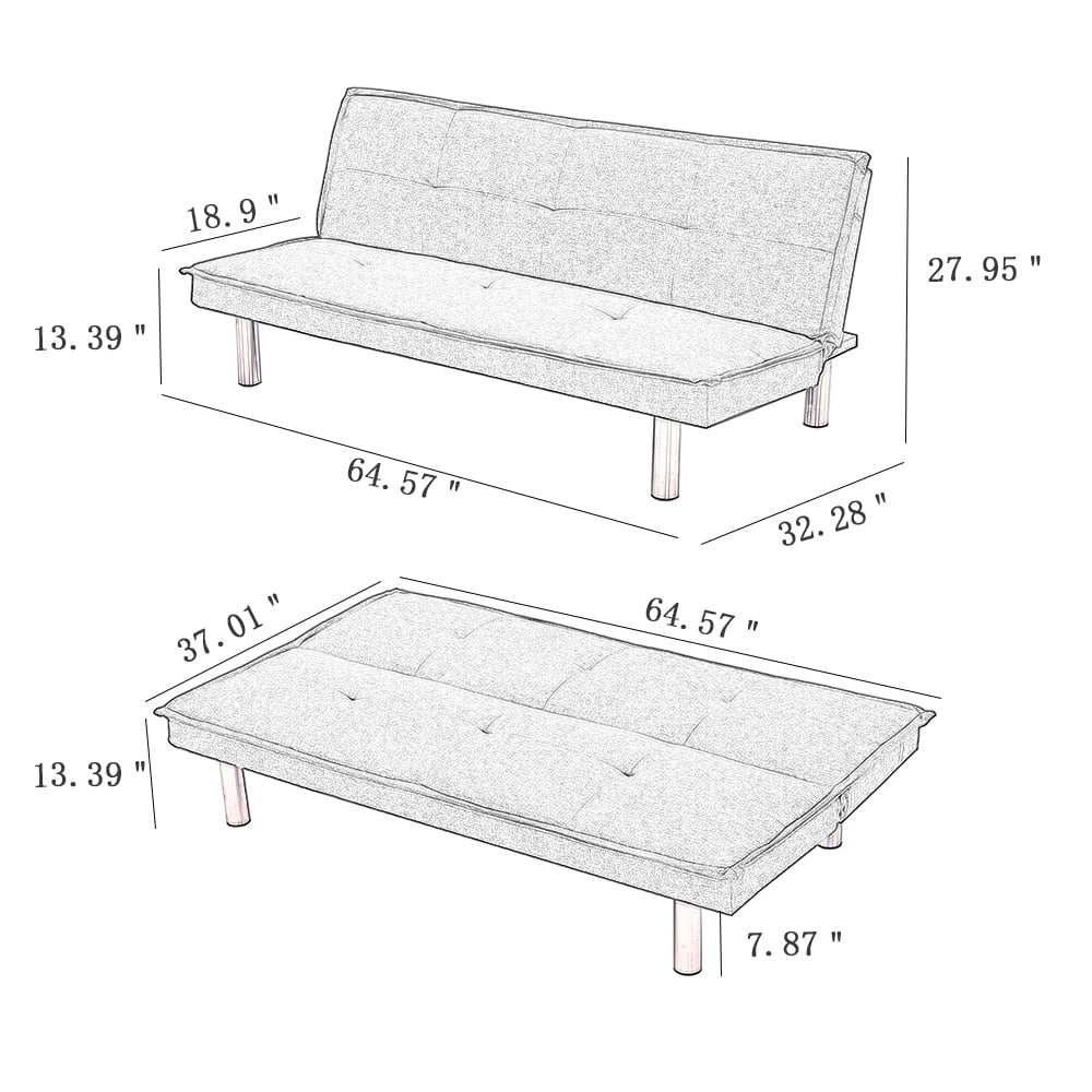 Lowestbest PU Leather Sofa Bed Couch, Convertible Folding Futon Sofa Bed, Black Lowestbest PU Leather Sofa Bed Couch, Convertible Folding Futon Sofa Bed, Black