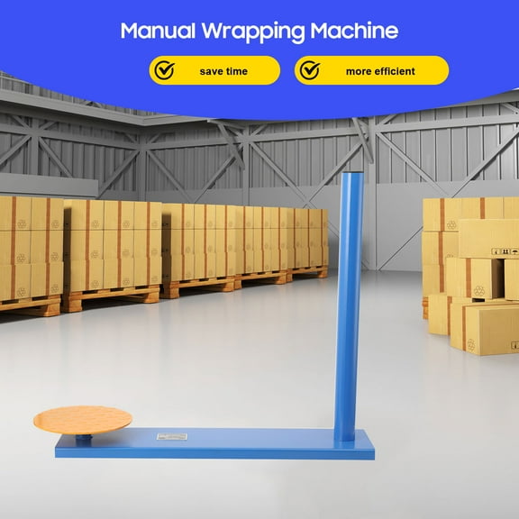 SUDEG Manual Pallet Wrapper Stretch Film Wrapping Bench, L-shaped Film Dispenser Wrap Machine, 360 ° Rotatable Pallet Wrapping Machine for Small Business Packaging, Shipping & Warehousing