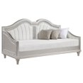 thumbnail image 2 of Benjara Nive Twin Daybed-Classic-Faux Diamond-Silver-Ivory Fabric Upholstered, 2 of 5
