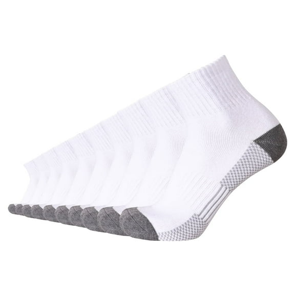 EnerWear 6P Pack Men's Cotton Moisture Wicking Cushion Low Cut Socks (10-13/Shoe: 6-12, White Mesh Pattern Sole)