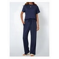 thumbnail image 4 of Women'S Two-Piece Casual Suit Travel Sportswear Short-Sleeved Wide-Leg Casual Sports Suit Blue Suit XL, 4 of 7