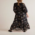 thumbnail image 4 of PENGXIANG Robe Bohème Florale pour Femmes Col en V Taille Froncée Longue Robe Fluide, 4 of 5