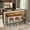 Brown, variant on Resenkos Bar Table Set,Bar Table Chairs Set3-Drawer Long Dining Table Set with Power Outlets and Circular PU Stools, Easy Assemble,Brown