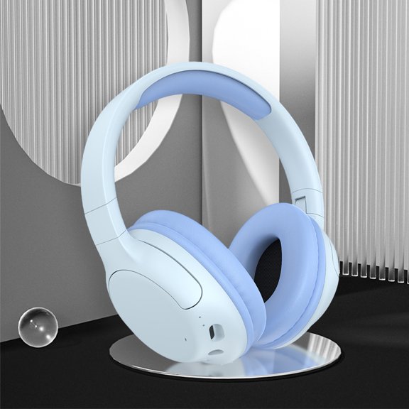 Herrnalise Bluetooth Headphones Wireless,Foldable Over Ear Stereo Wireless Headset 40H Playtime with Deep Bass,Soft Memory-Protein Earmuffs,Headphones with Built-in Mic for PC/Cell Phones/TV-Blue