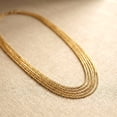 thumbnail image 6 of Tilo Jewelry Yellow Gold Plated Solid 925 Sterling Silver Diamond-Cut Multi Strand Cable Chain Necklace with Secure Lobster Lock | Adjustable 16-18 Inch | Everyday Necklace for Women, Men, Unisex, 6 of 13