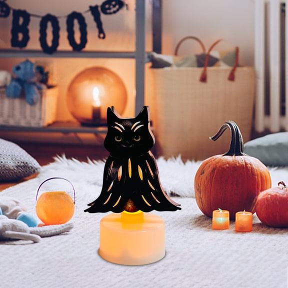 Wzzjkit Halloween Flameless Candles Bats Battery Operated Tealights Set Halloween Candles Decor for Home Party Gift